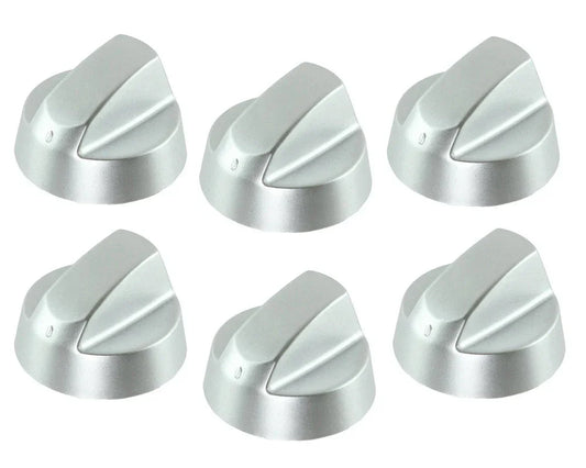Silver Grey Control Knobs / Dials for Beko Oven Cooker & Hob Pack of 6 - Mersey Spares
