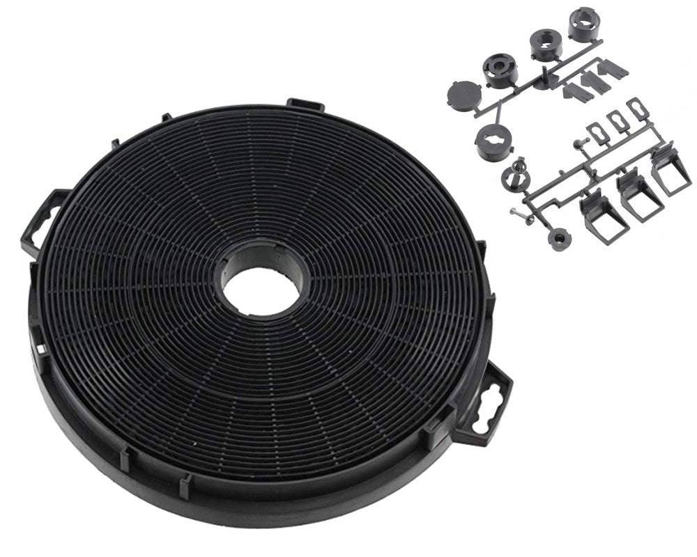 Universal Cooker Hood Filter Carbon Activated Charcoal Circular 210mm & Fittings