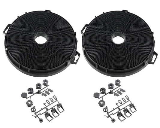 2 x Universal Round Carbon Charcoal Cooker Hood Carbon Filter for 210mm filters - Mersey Spares